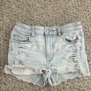 American Eagle Outfitters Blue Jean Shorts Distressed